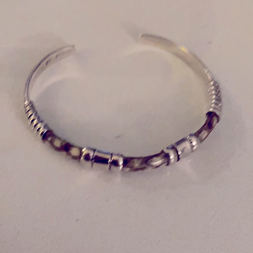 Snake skin sterling cuff bracelet
